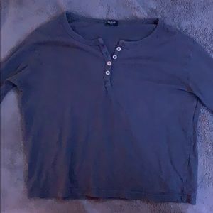 brandy melville navy blue cropped long sleeve